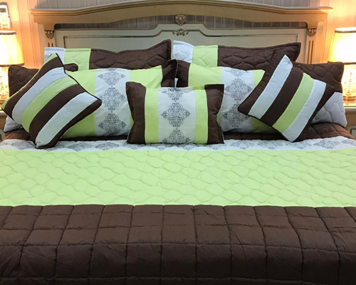 Green and brown Comforter set-1