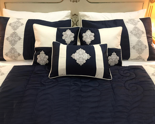 Navy Blue Comforter Set-5